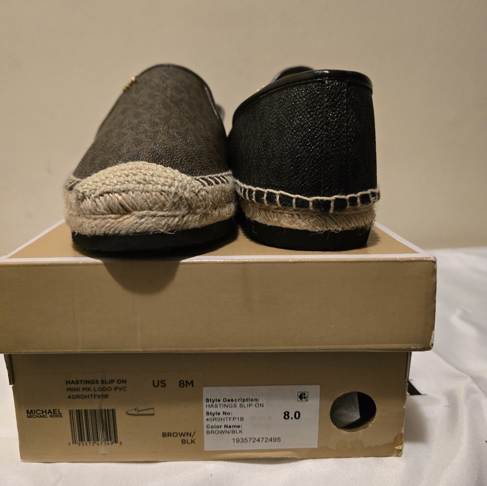 Michael Kors Black and Brown Slip-On Shoes